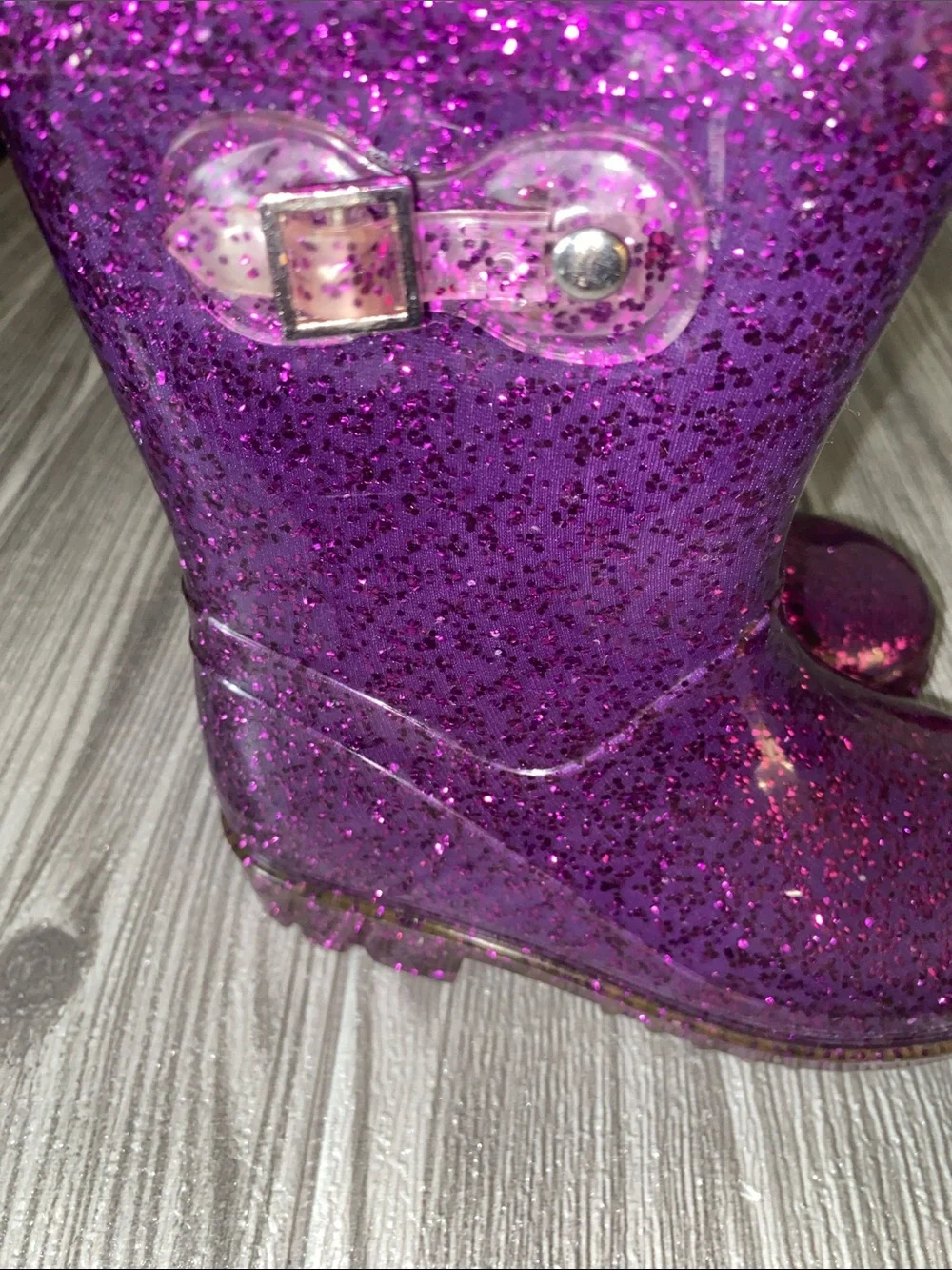 Kids Purple Glitter Rain Boots